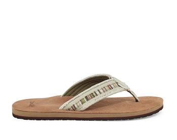 Sanuk Fraid So Eco Friendly Men's Flip Flops Beige | Canada 288AHK